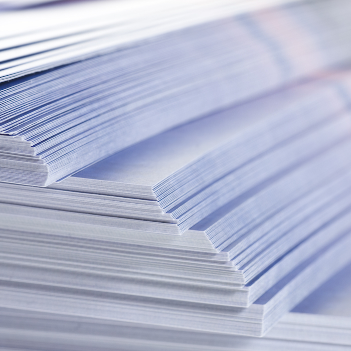 Sheaves of paper in a stack