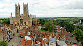 Aerial view of Lincoln Cathedral