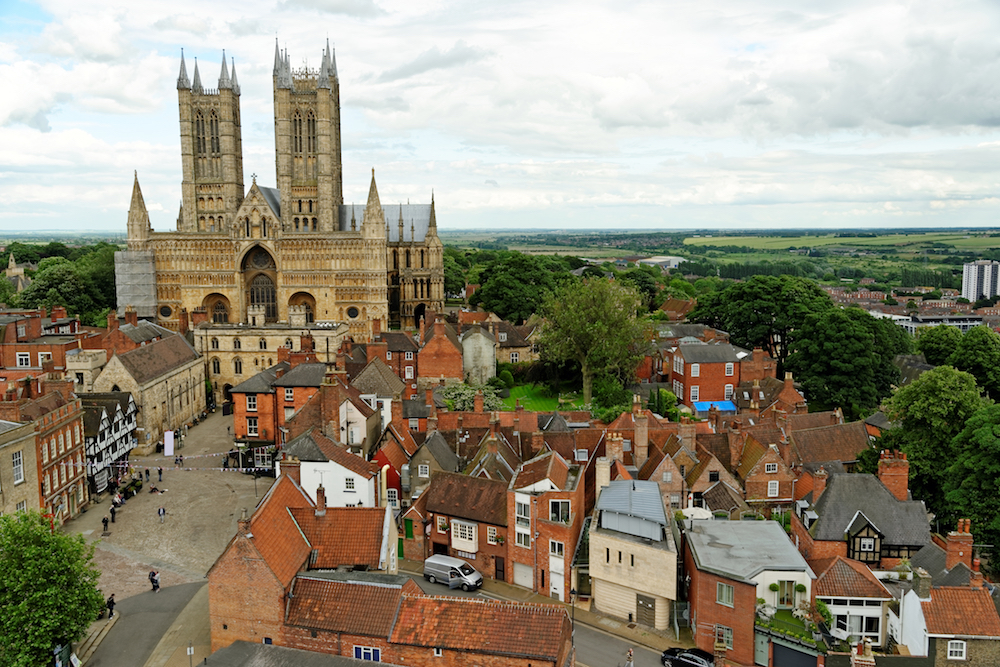 Aerial view of Lincoln Cathedral