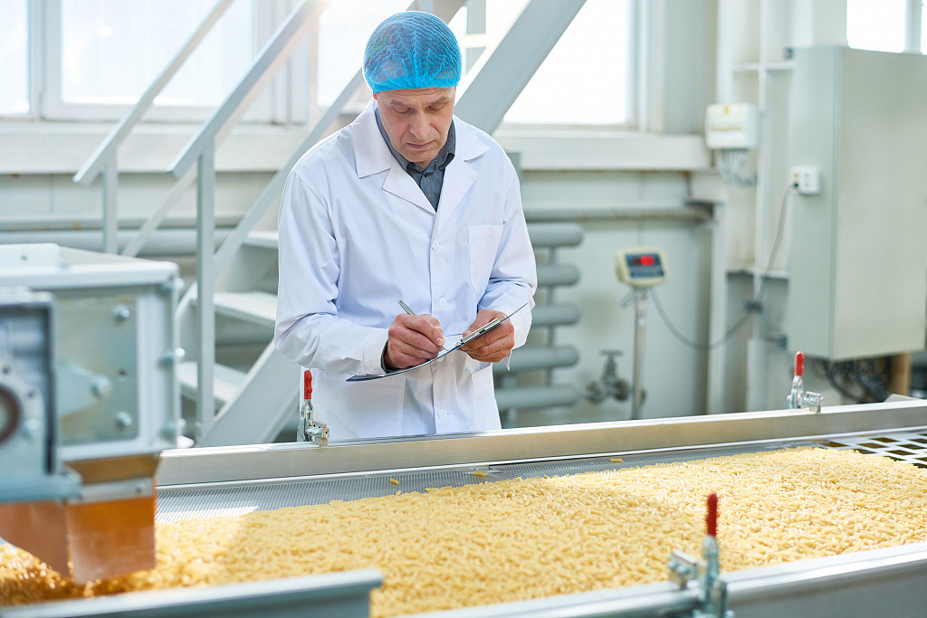 Man working in food factory