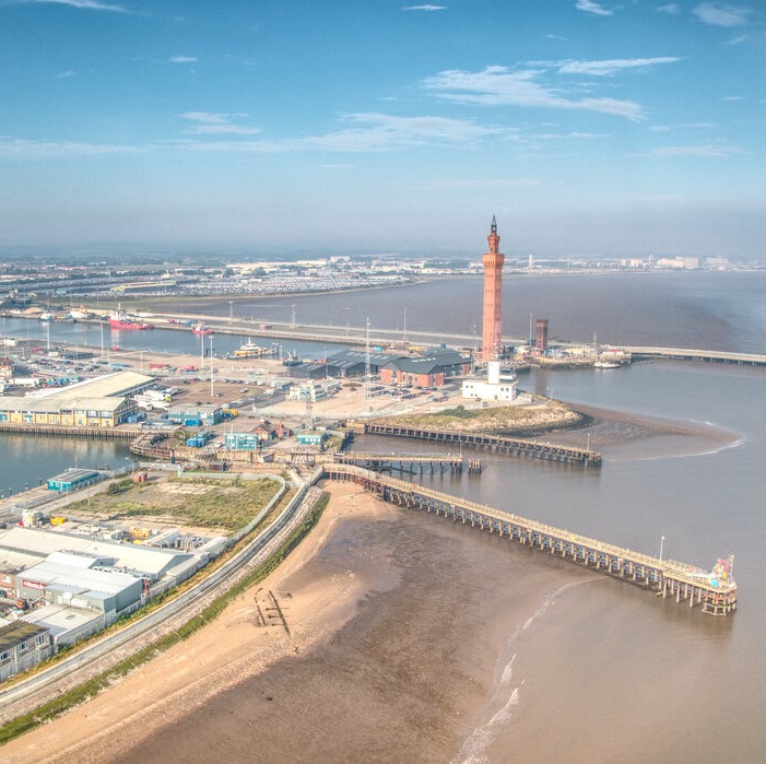 Ariel shot of Grimsby Dock