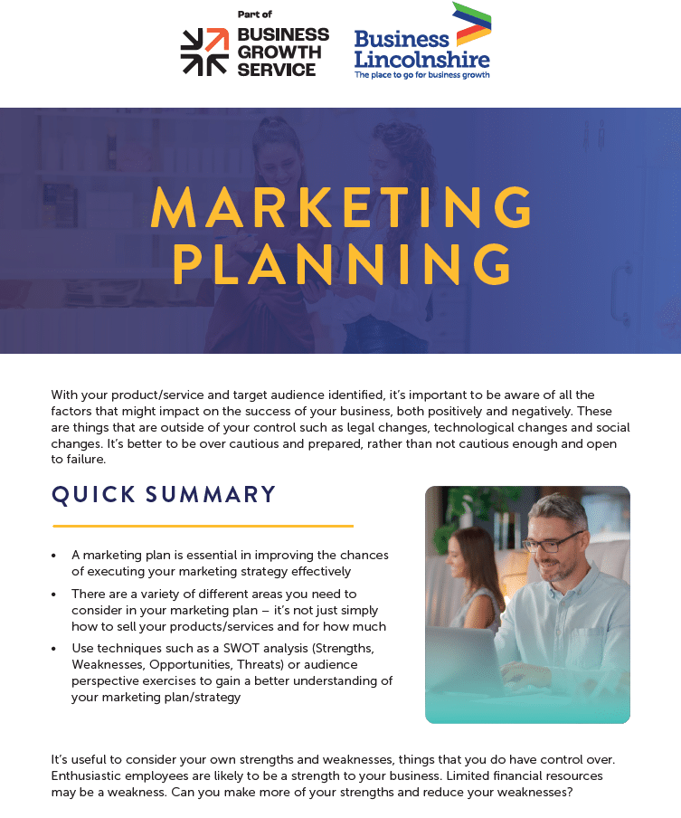 Marketing Planning Screenshot