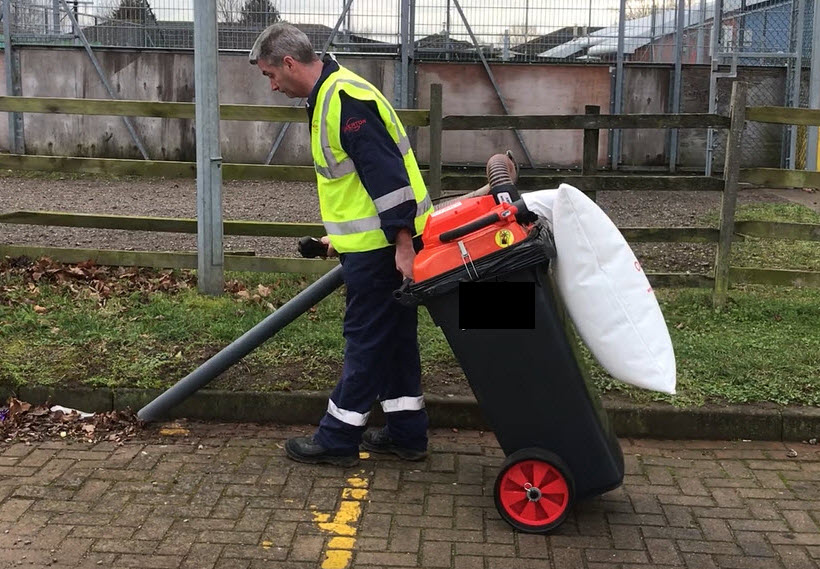 A Person using Overton international equipment.