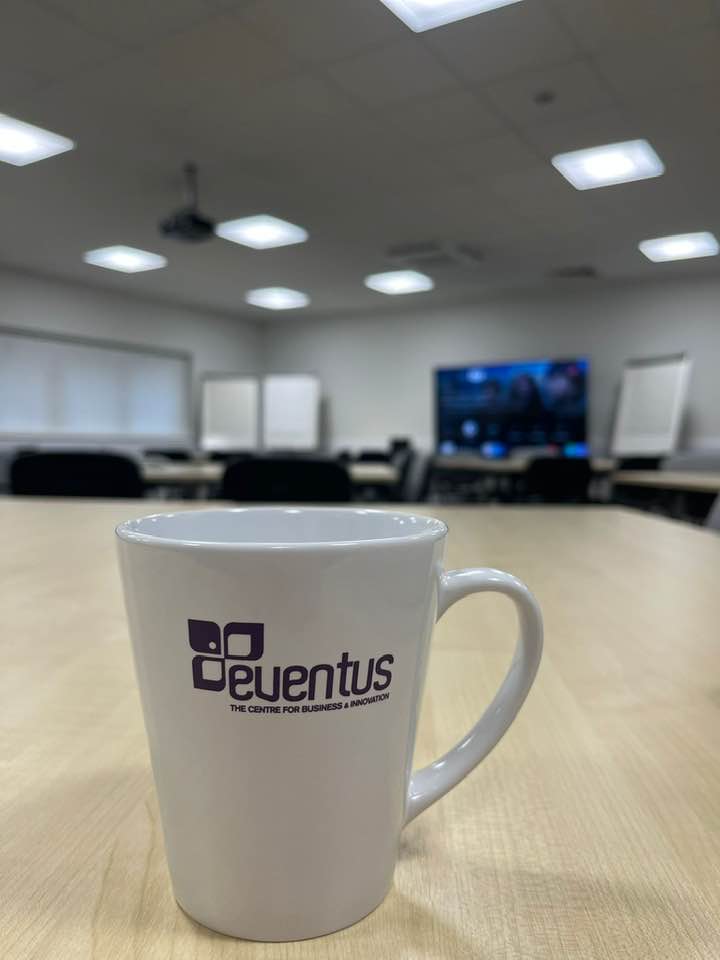 Eventus Branded Mug on table for Business Centre - Meeting Rooms - Conference and Meeting Spaces in Lincolnshire - Business Lincolnshire
